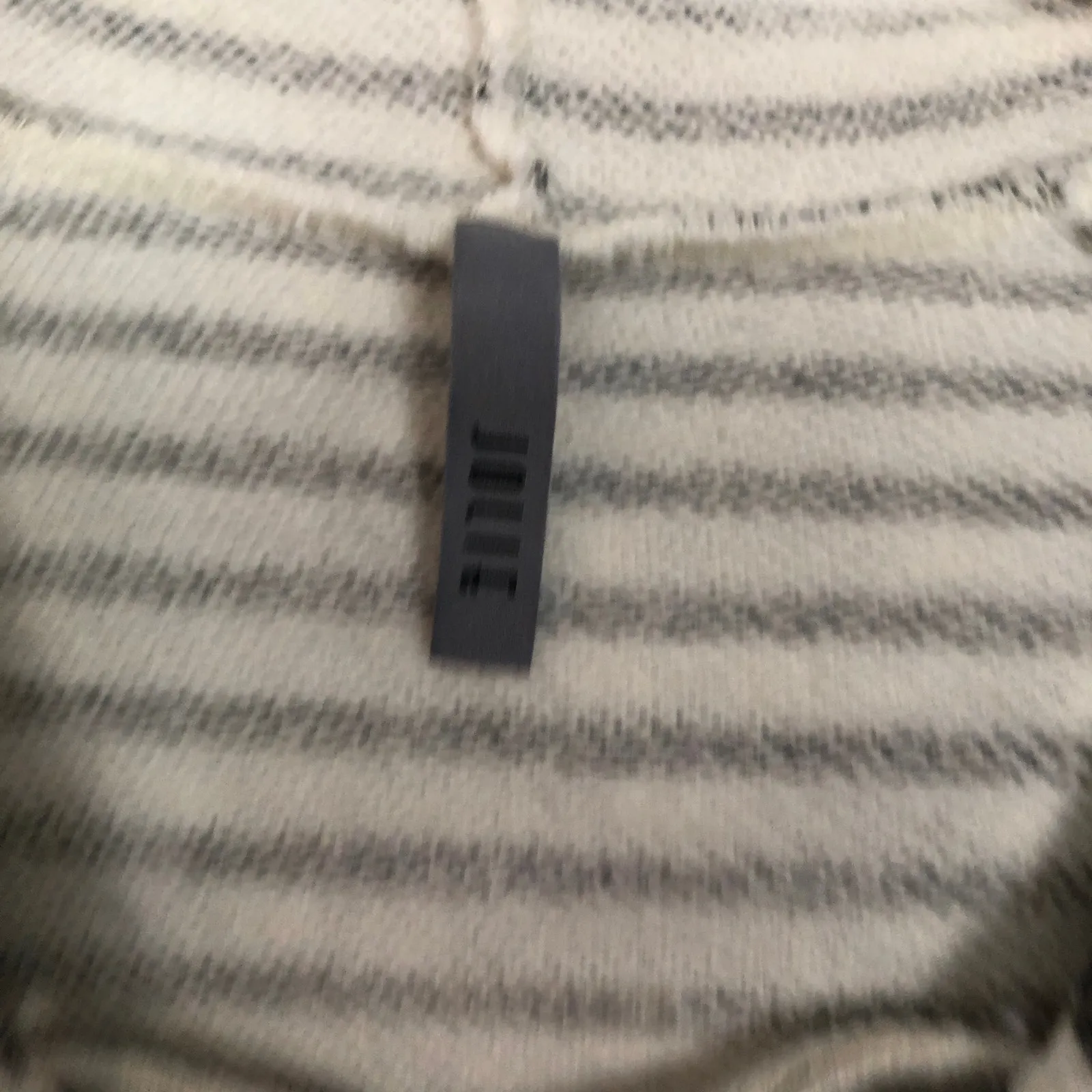 Jolie Lace Up Striped Pullover Hoodie Size Medium White - Image 2