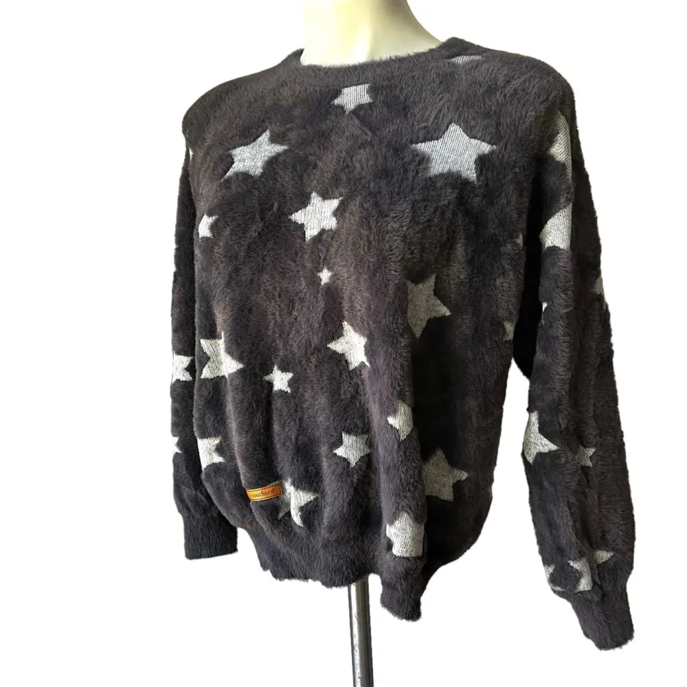 Simply Southern Fuzzy Star Sweater, Sz M - Image 7