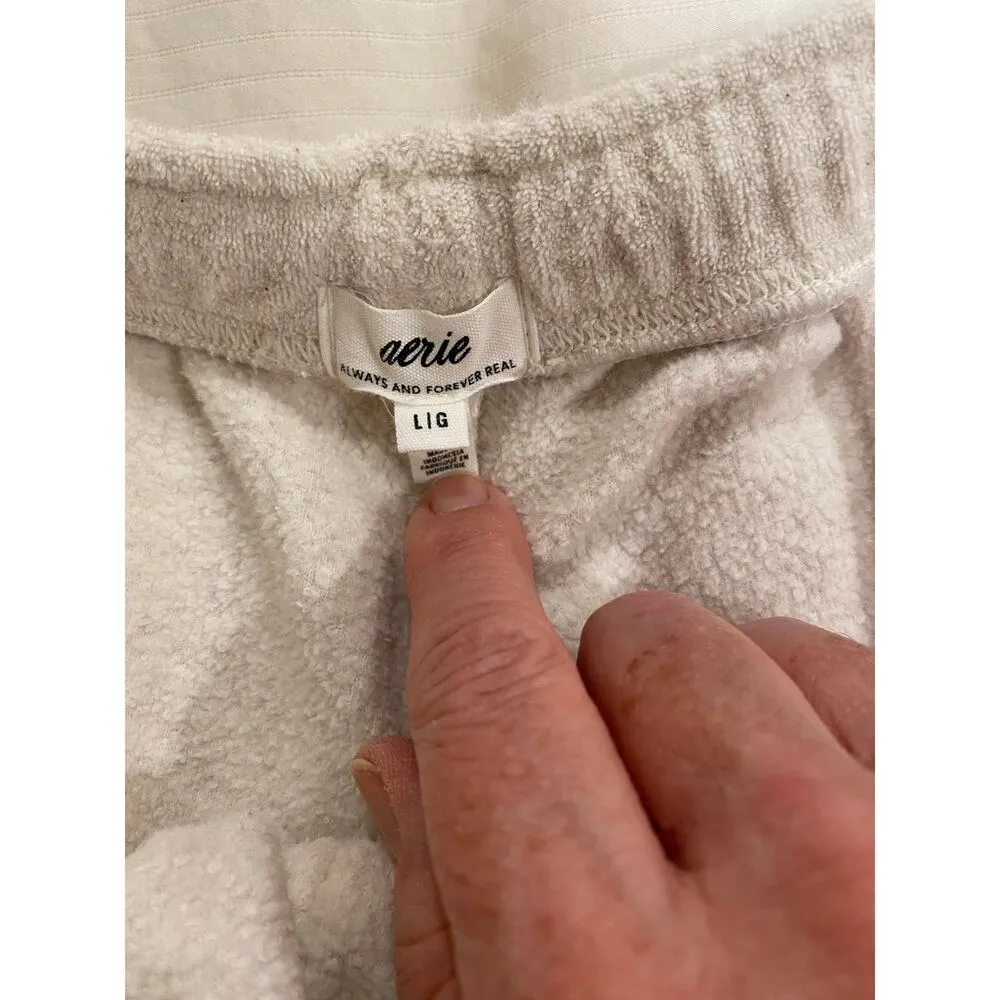 Aerie Big Chill Jogger Cream Color Size Large - Image 7
