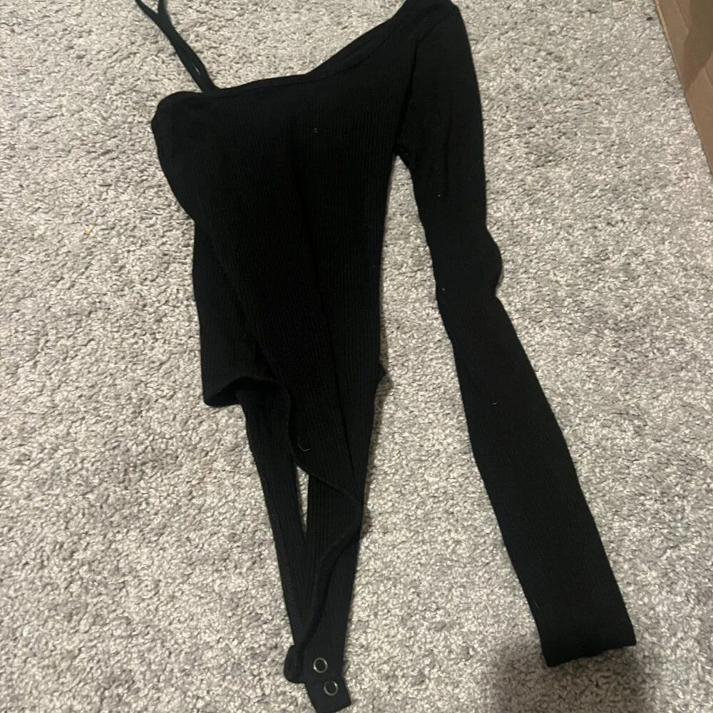 American Eagle ribbed black bodysuit xs - Image 3