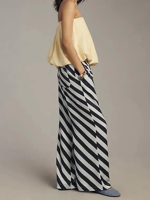 Anthropologie Maeve The Brooklin Striped Wide-Leg Pull-On Pants, Size XS - Image 3