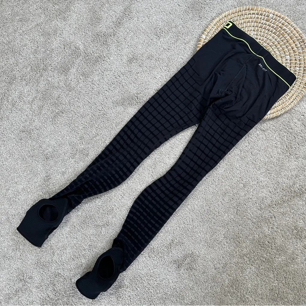 NWT Nike Dri-Fit Pro Recovery Hypertight Running Tights in Black Neon Green S - Image 6