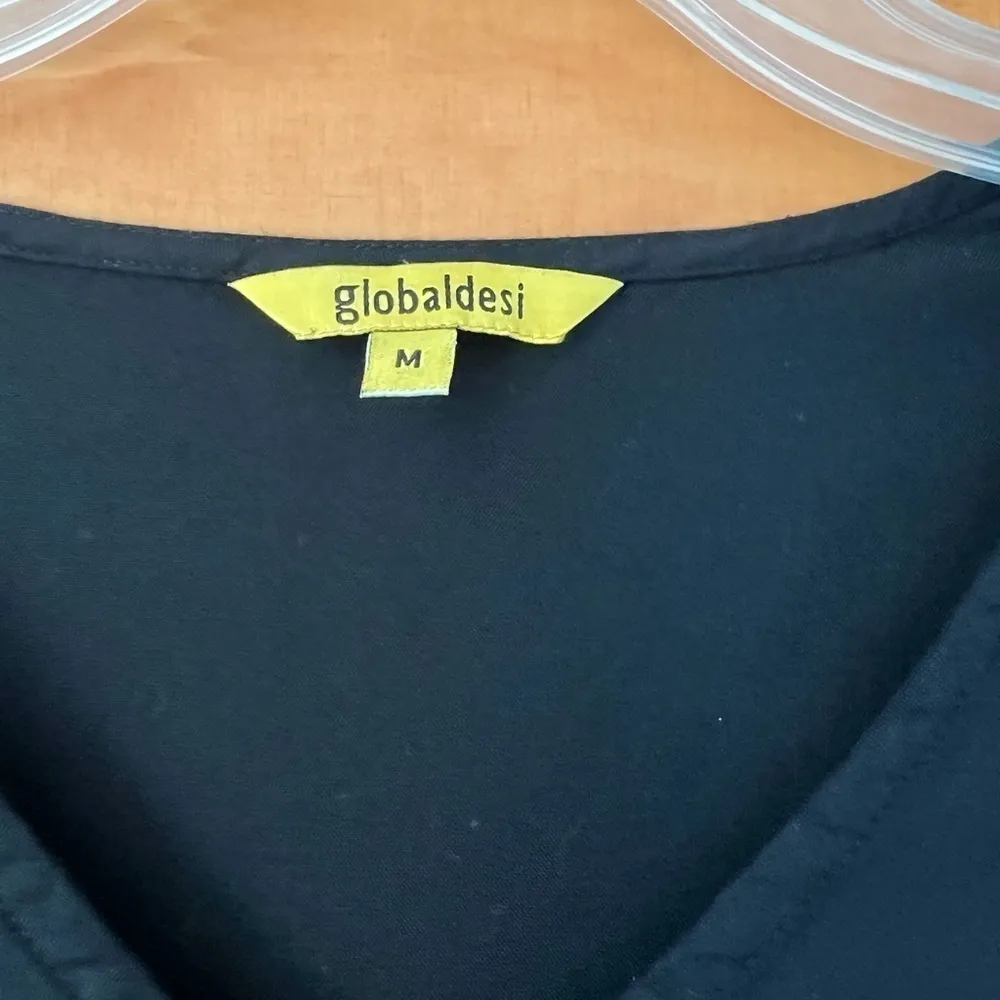 GLOBAL Desi Black Rayon A Line Dress Medium - Image 4