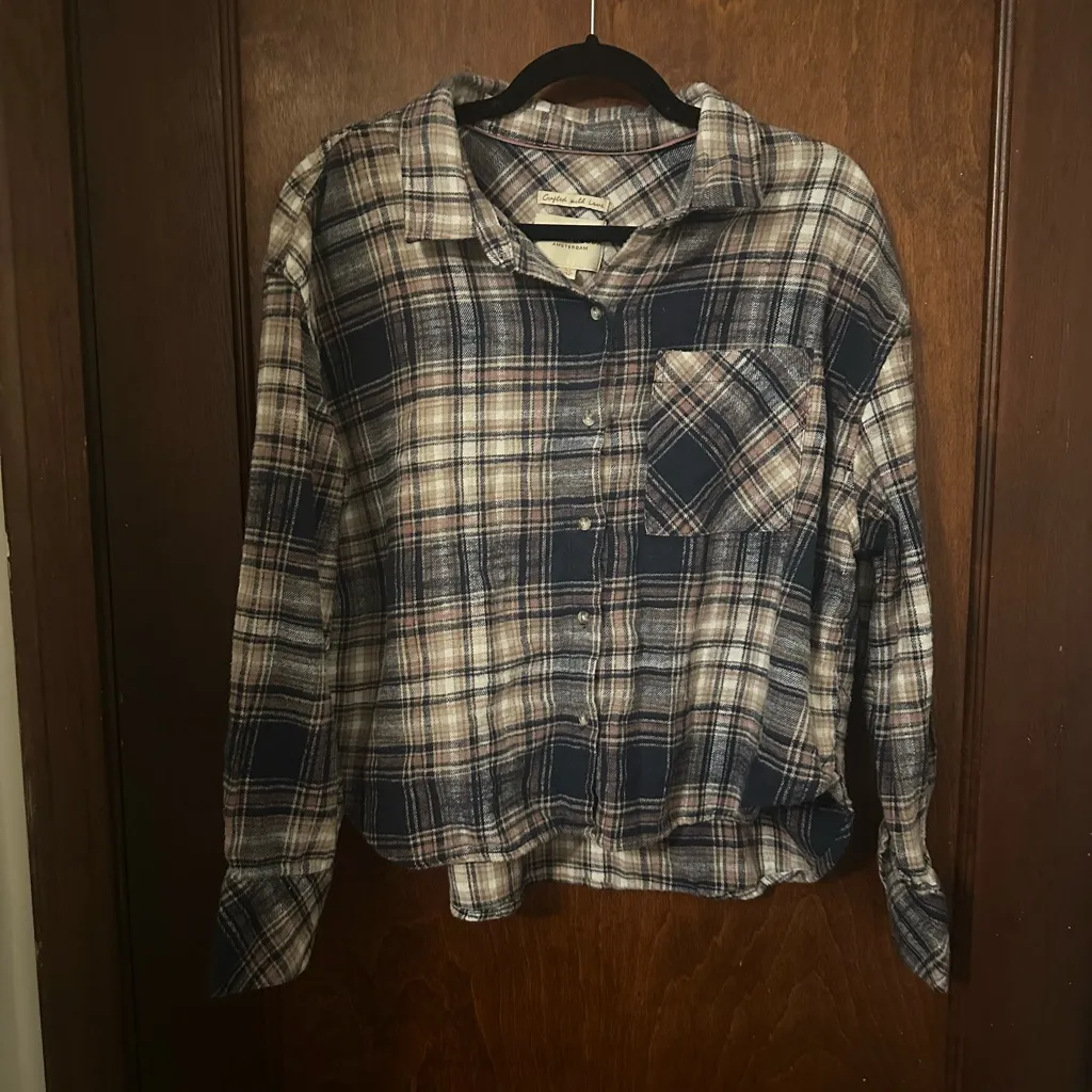 Scotch & Soda Cropped Flannel Top L - Image 2