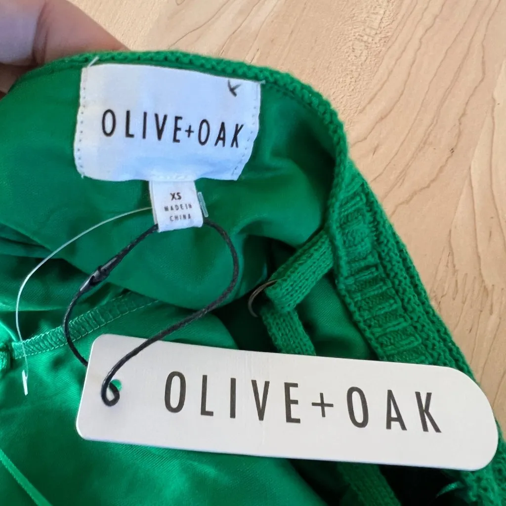 Olive + Oak Green Sleeveless Crochet Knit Mini Dress Size XS NWT - Image 9