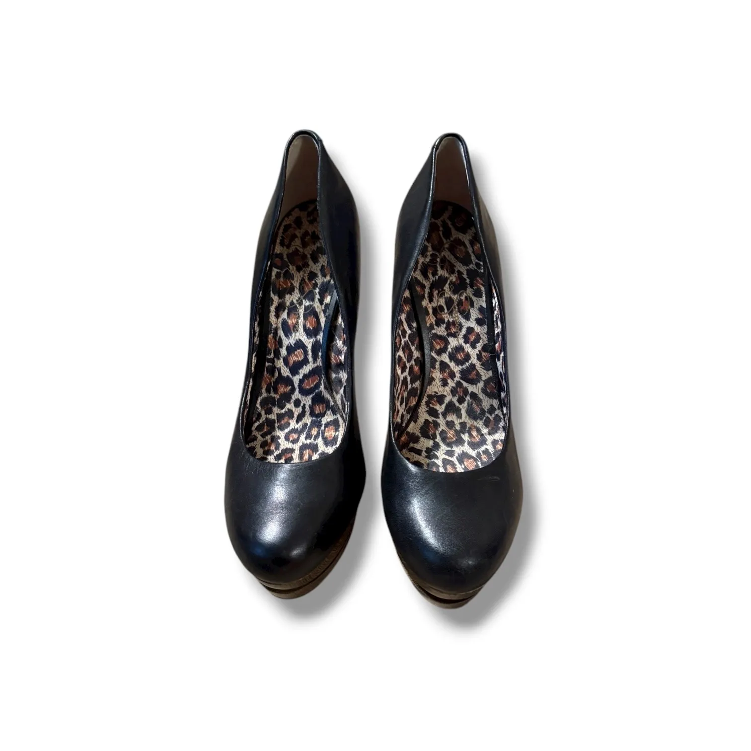 Jessica Simpson Stiletto Heels Women's 8.5‎ Black Wood Platform Y2K Party - Image 2