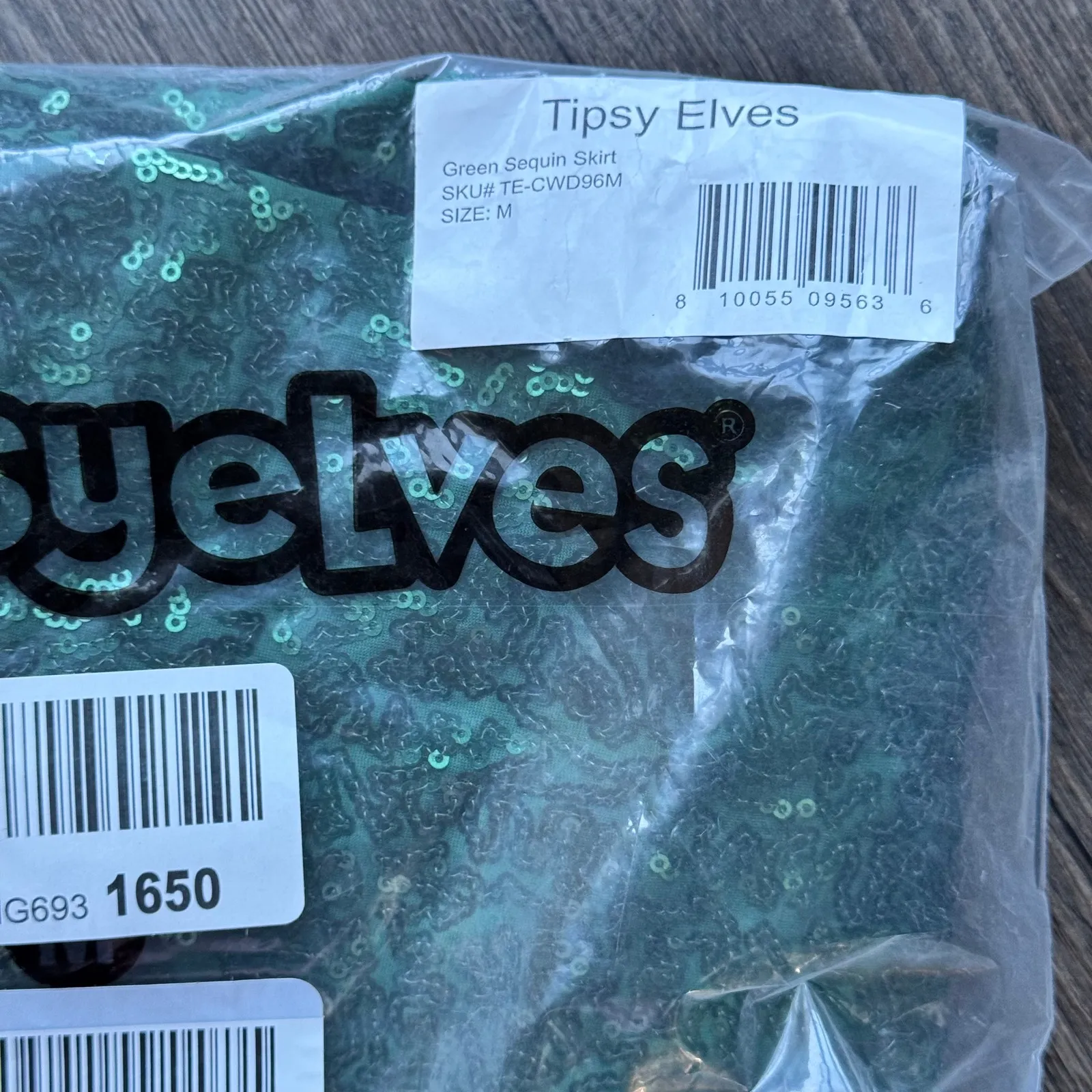 NEW Tipsy Elves Emerald Green Sequin Mini Skirt Womens Size Med Stretch Zip - Image 4