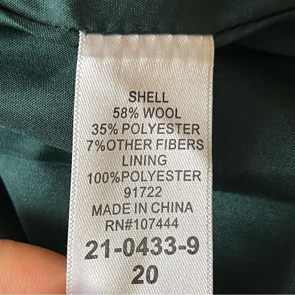 Jessica London Women’s Double Breasted Wool Blazer Coat Plus Size 20 Green - Image 8