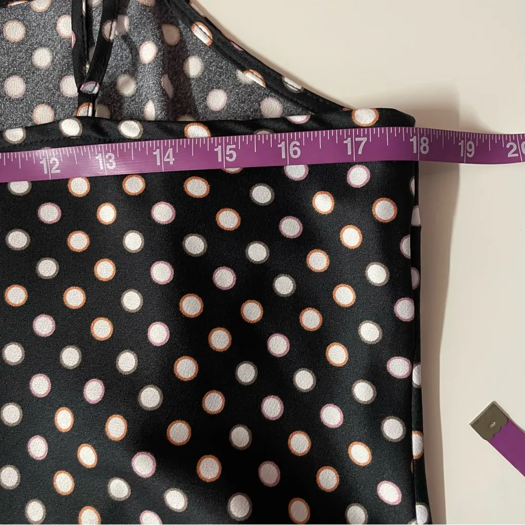 A New Day Black Polka Dot Slip Midi Dress EUC Size S - Image 7