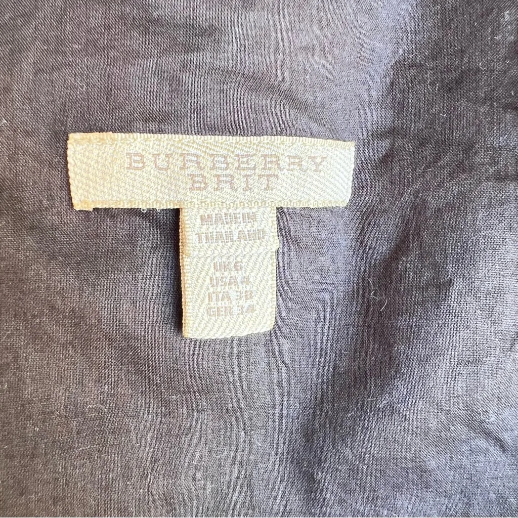 Burberry Elegant Brown Patterned Silk Blend Dress - Image 6