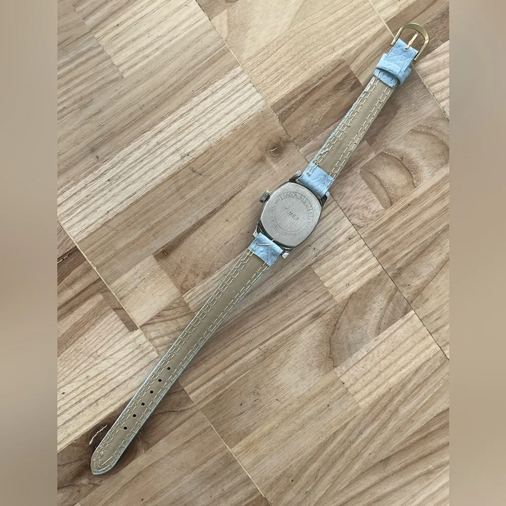 Timex Ladies Watch Vintage Mechanical Winding New Blue Strap White Round Dial - Image 7