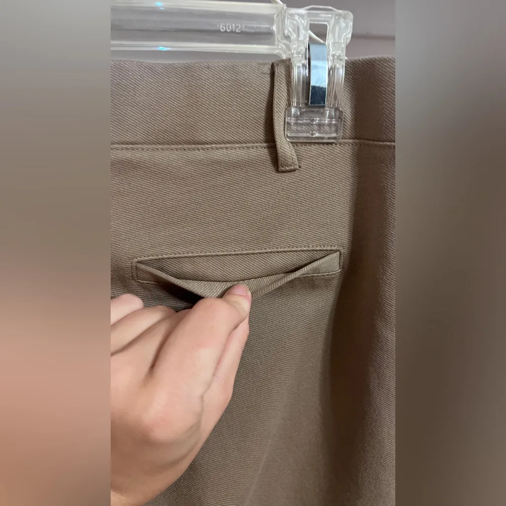 Betabrand Beige Stretch Straight Leg Dress Pant  Faux Pocket - Image 5
