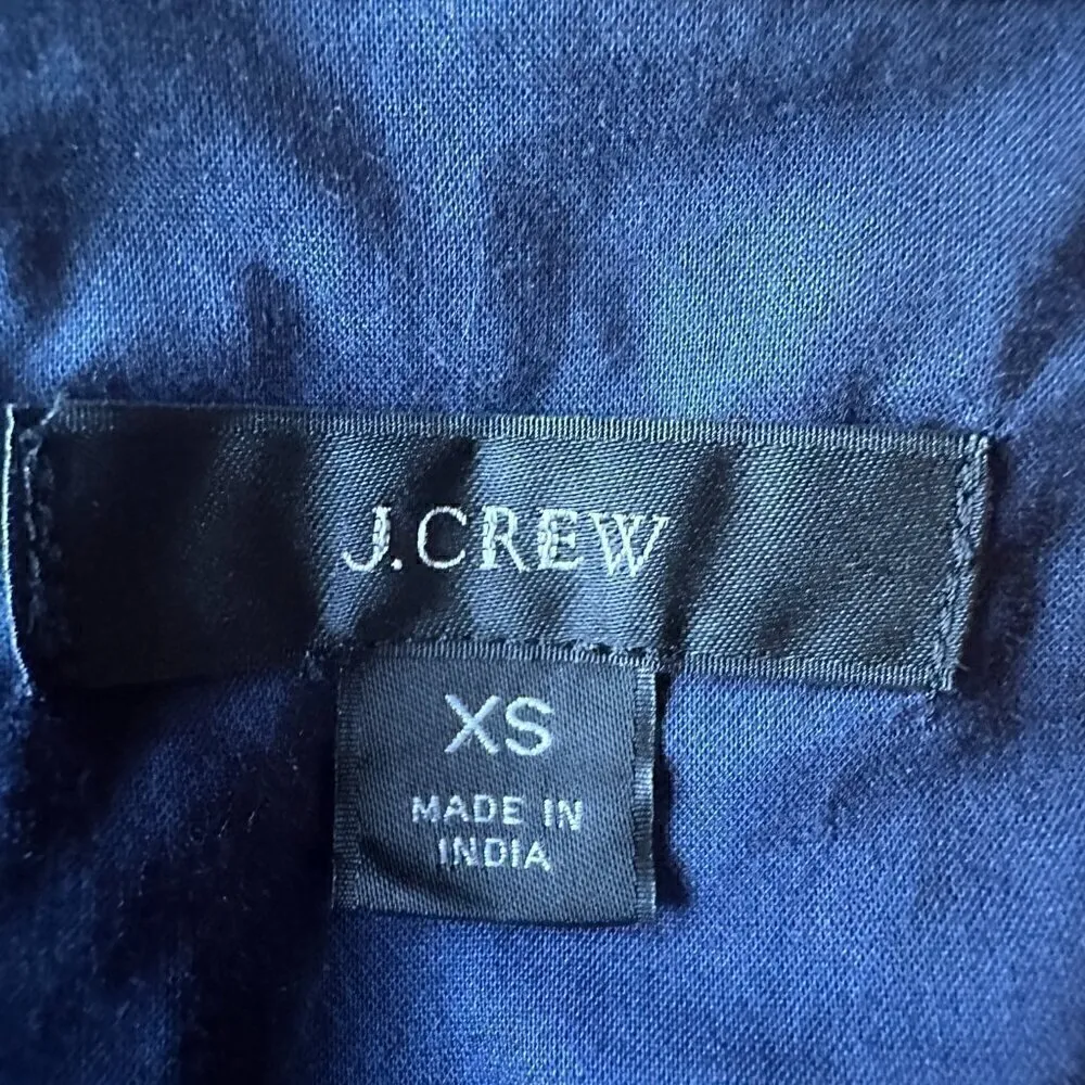 EUC J.Crew Leda Navy Mexican Style Embroidery Red Stitch Ruffle Dress - SZ XS - Image 8