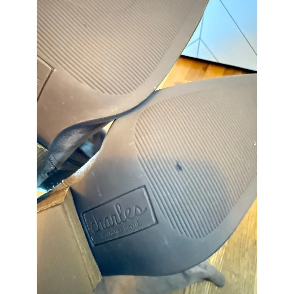 Charles by Charles David Womens 9.5 Beige Suede Knee High Slouchy Heeled Boots - Image 9