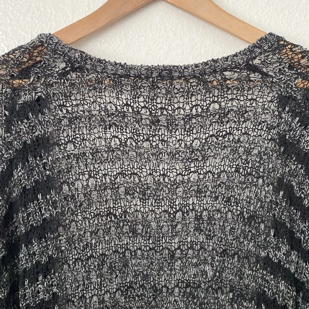 Free People XS Last Night Linen Blend Black and White Knit Cardigan - Image 10