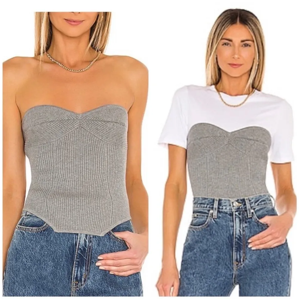 Fleur du Mal strapless corset top NEW Gray - Image 3