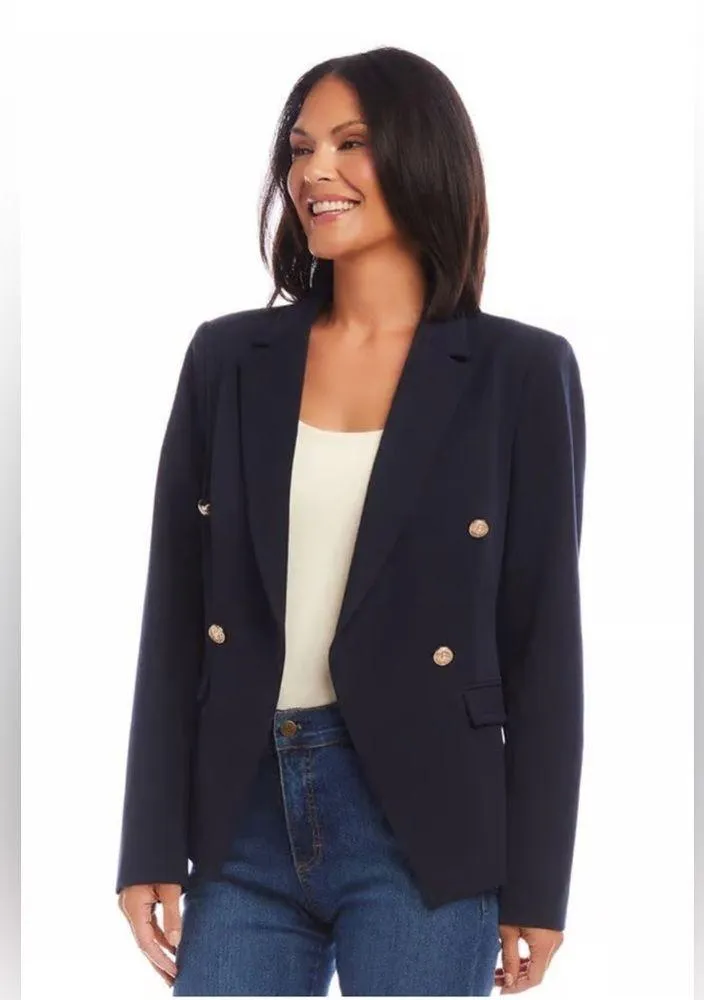 Karen Kane navy blue jacket with brass buttons. Size Medium. NWT. - Image 3