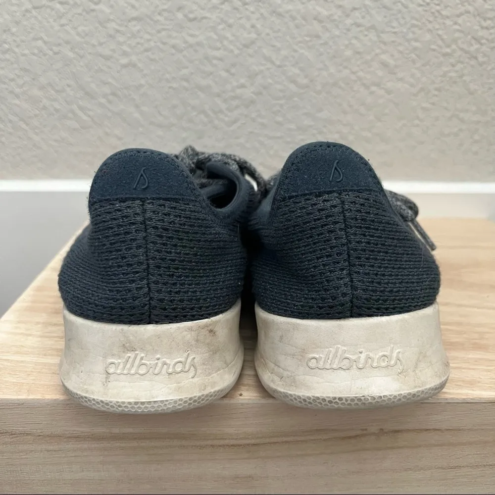 Allbirds Navy Blue Knit Tree Runner Athletic Sneakers 8 - Image 4