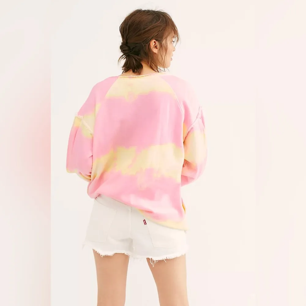 Free People Feels Right Tie Dye Sweatshirt in Tulip - Image 3
