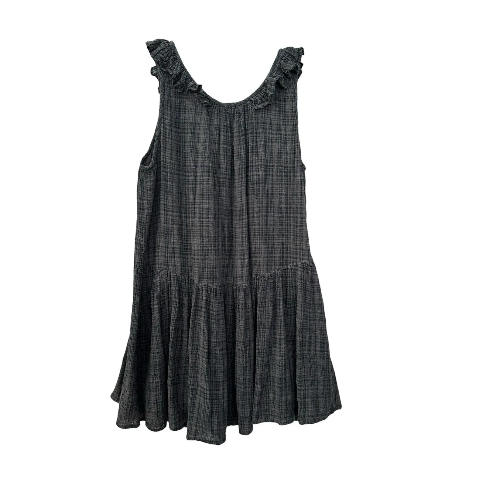 Apiece Apart Dress Medium Verder Mini Dress Charcoal Slub Knit Cotton #G11-3 - Image 7
