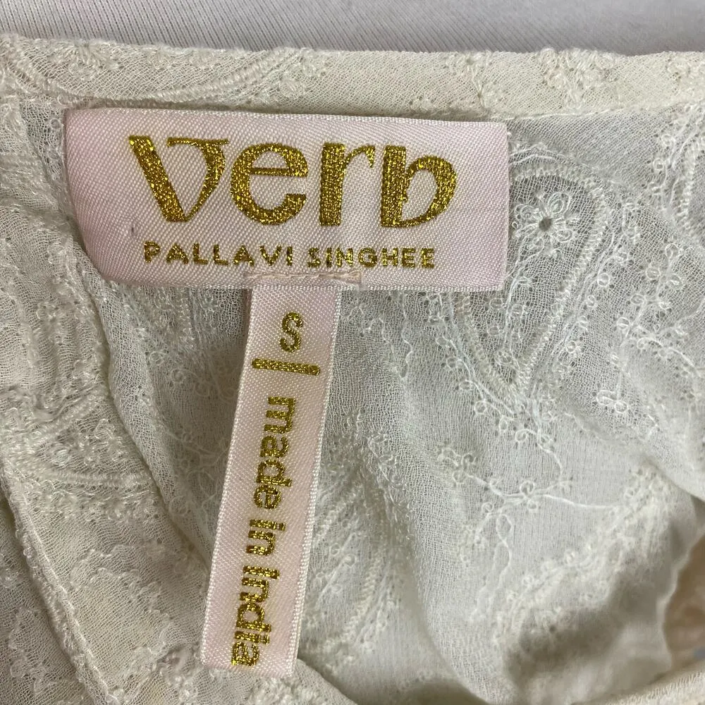 Anthropologie Ivory Verb Josephine Lace Tunic Long Sleeve Mini Dress Small - Image 9