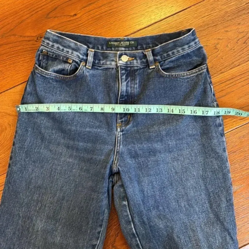 Lauren Jeans Co Ralph Lauren Petite Relaxed Straight Crop Blue Size 10P - Image 6