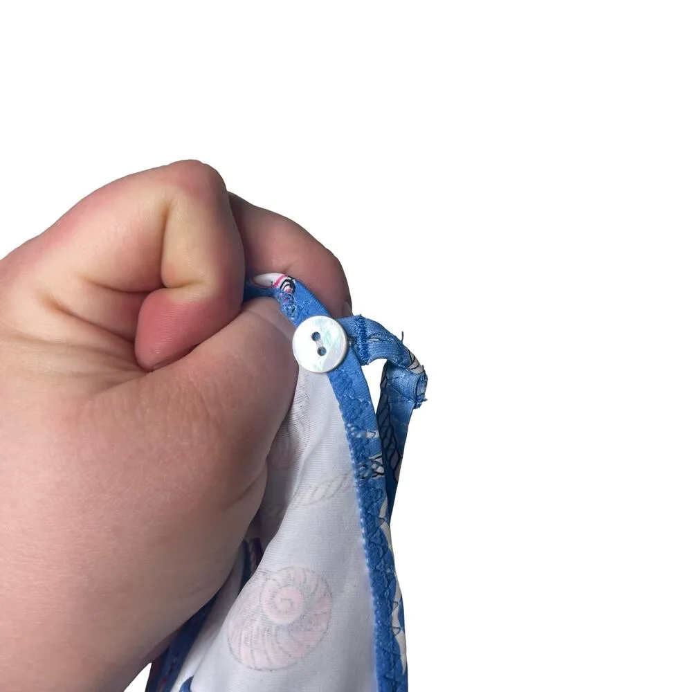 New Doen Marbella maillotone piece swimsuit blue shell liberty Solent shores M Size M - Image 11