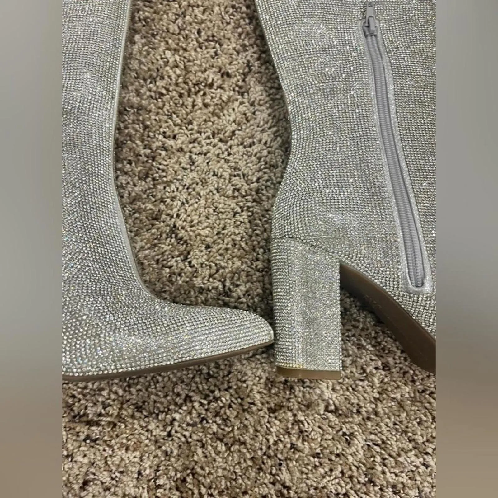 INC Phebe Rhinestone Over The Knee Boots Silver Size 6 - Image 6