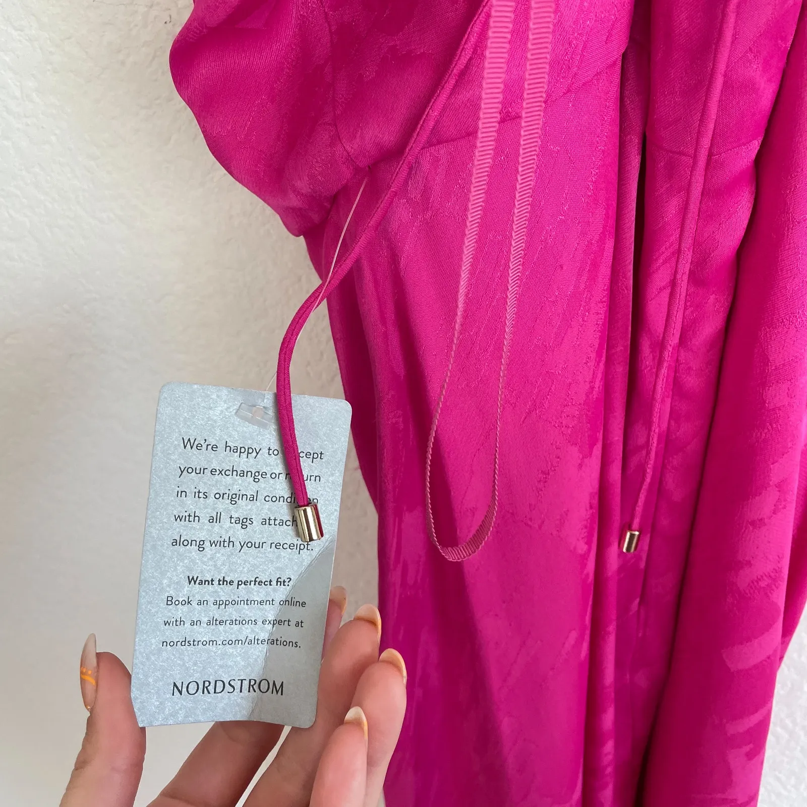 REBECCA VALLANCE Bright Pink Satin Ruched Midi Dress Size 10 - Image 13