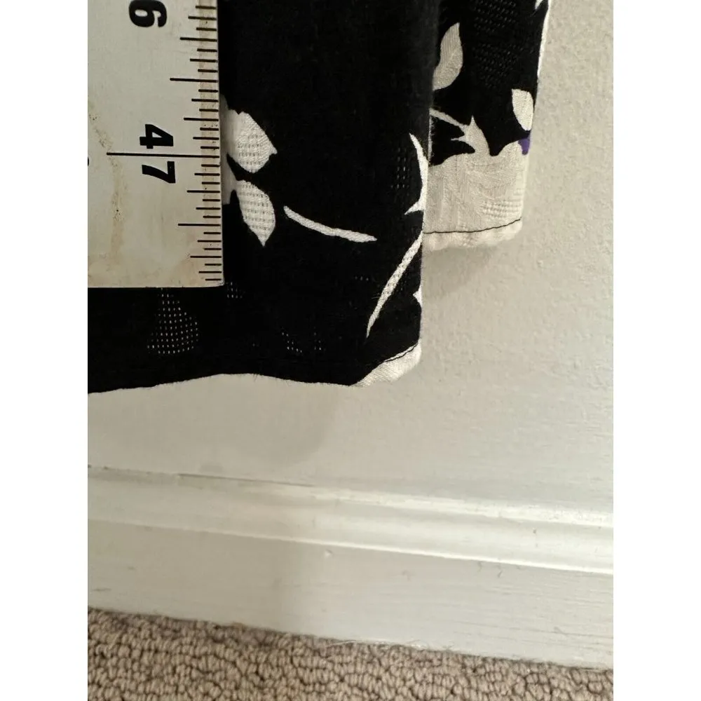 Vintage David Mitchell Women 9/10 Dress Floral Black White Tea Dress Cottagecore Size undefined - Image 10