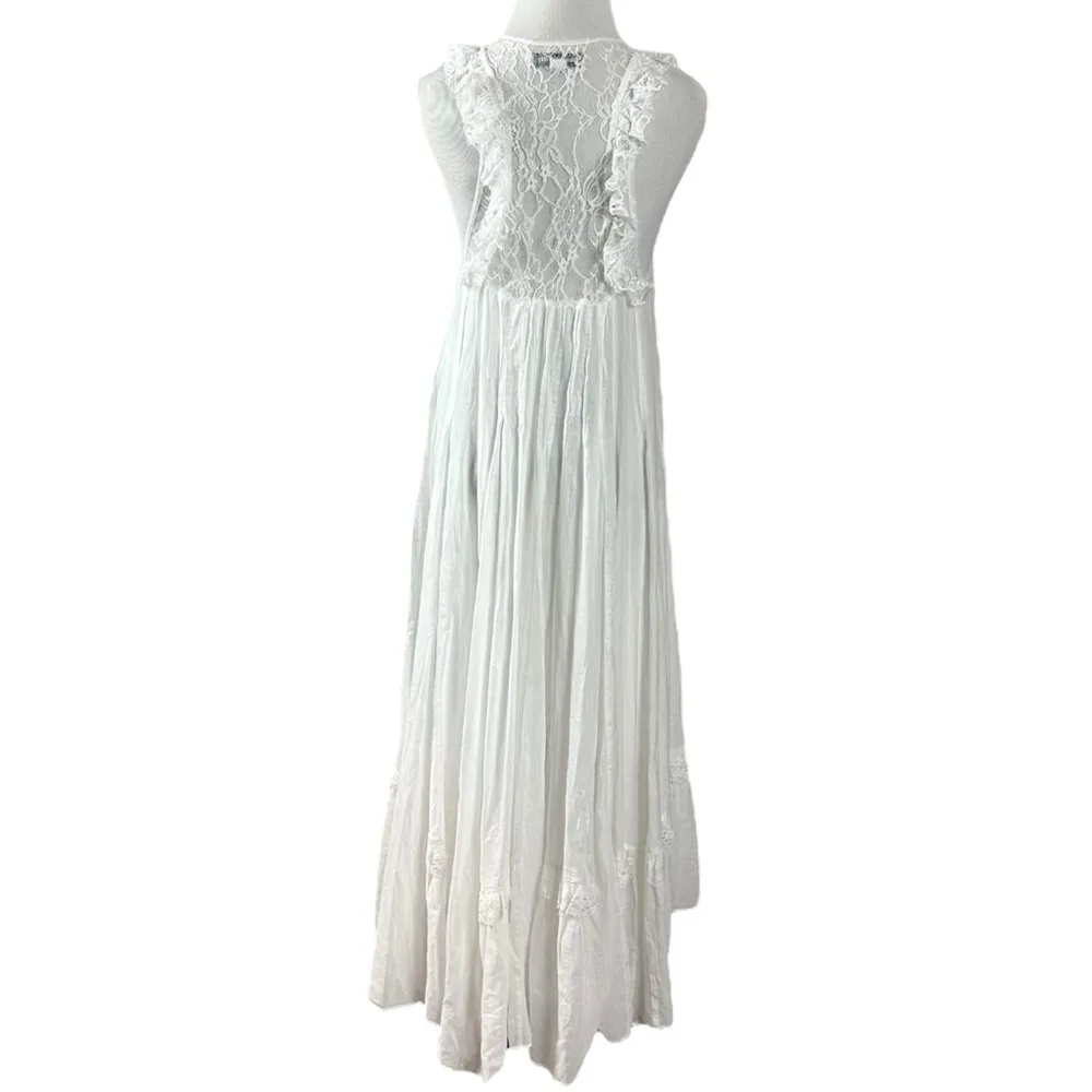 Urban Outfitters Brandy Lace Midi Dress White Medium Ethereal Dainty Western - Image 11