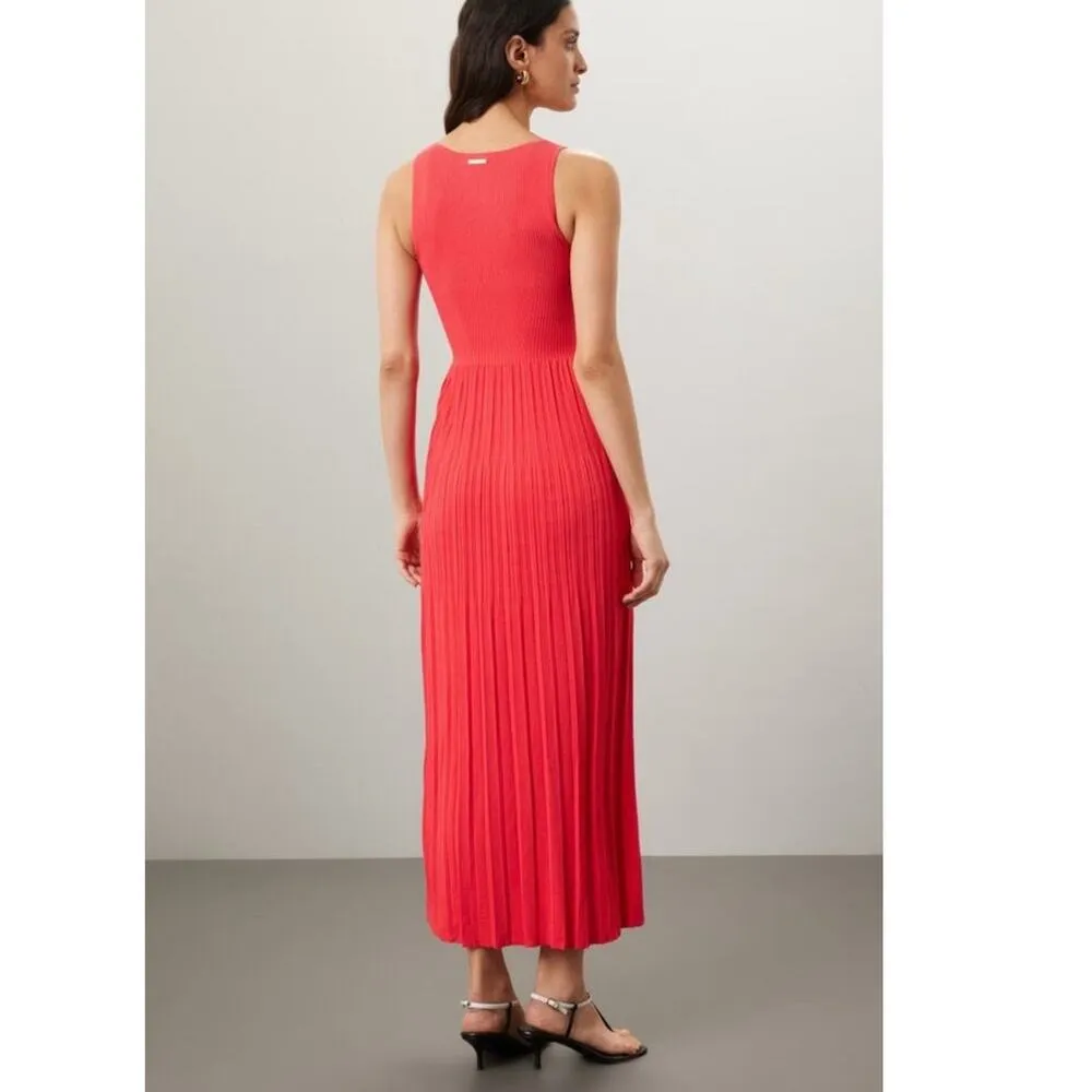 MICHAEL Michael Kors Red Ribbed Sleeveless Scoop Neck Tank Dress Size Small - Image 2