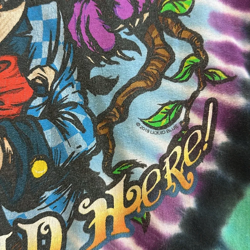 LIQUID BLUE TIE DYE ALICE IN WONDERLAND MAD HATTER TEE - Image 4