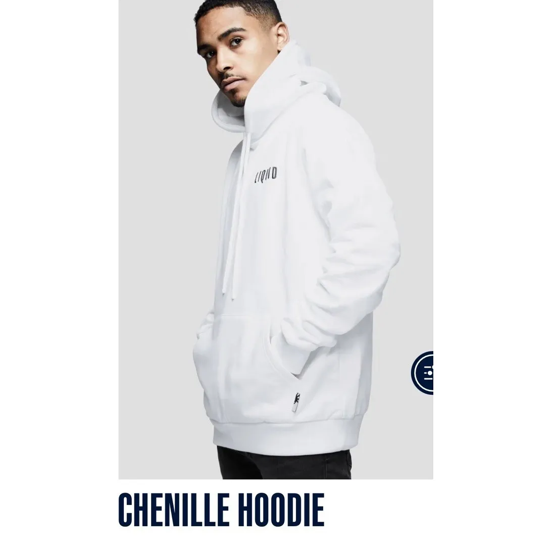 NWT Team Liquid Legacy CHENILLE HOODIE Sz S Heavy Weight Embroidered Large Print White - Image 9