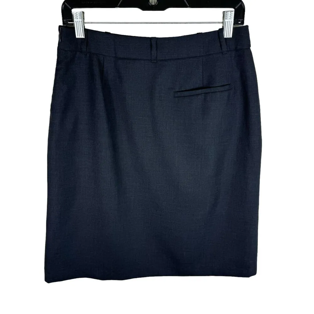 L.L. Bean 100% Wool Dark Gray Classic Fit Straight Above Knee Lined Skirt Size 6 - Image 2