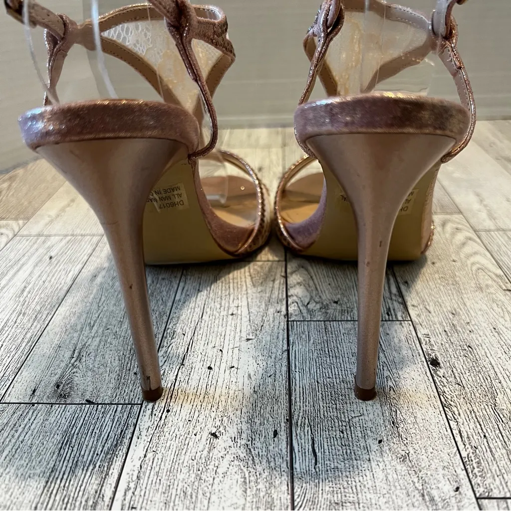 Italina Rose Gold Slingback  Heels Lace Size 8.5M Elegant Party formal - Image 6