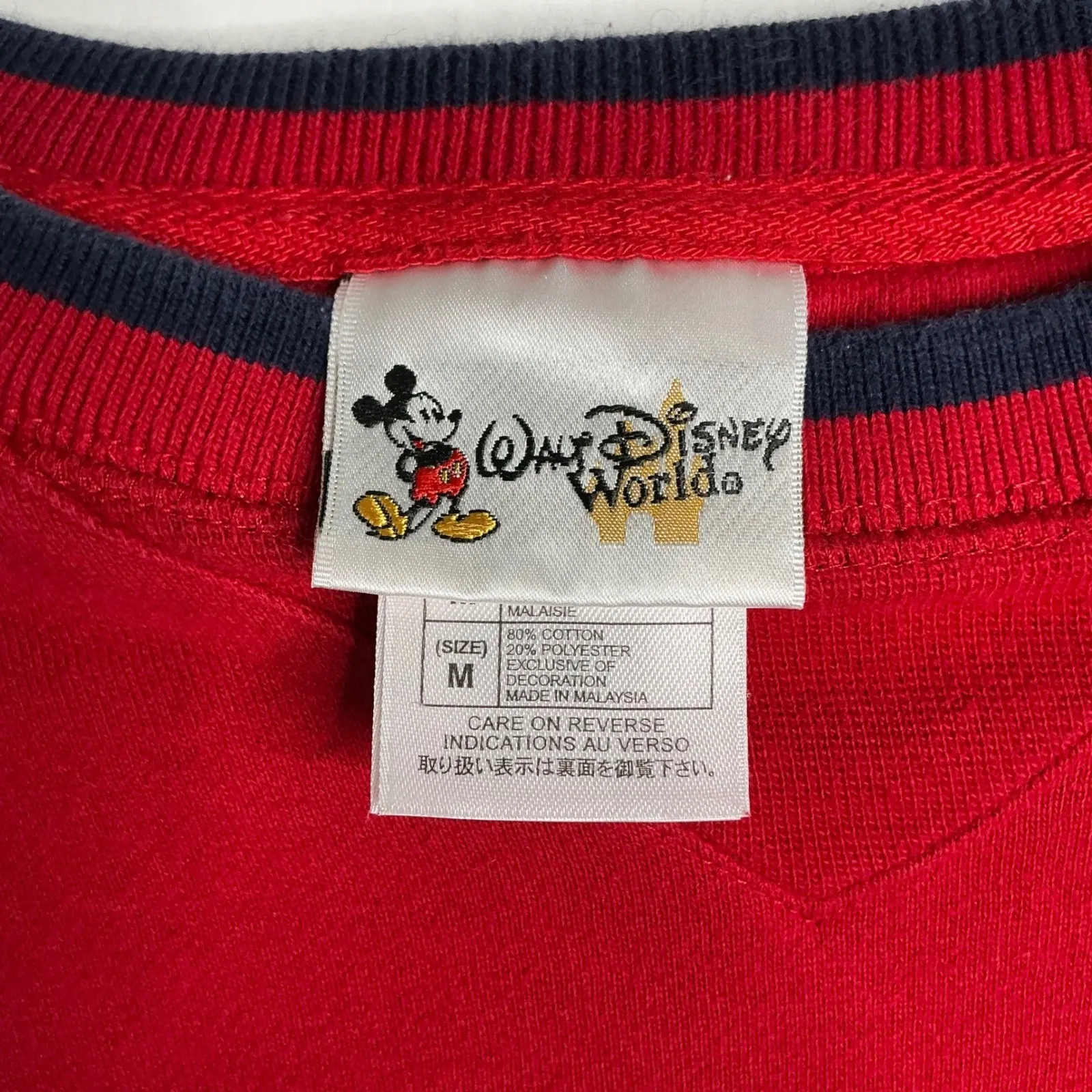 Vintage Mickey Mouse Red Sweatshirt Women's s Size M Walt Disney World Size M - Image 4