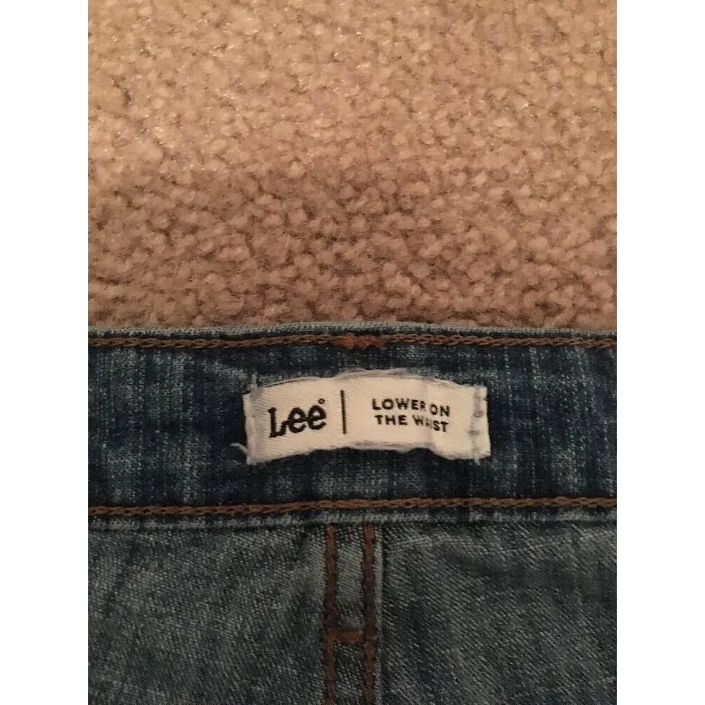 Lee Women's Crop Capri Blue Denim Jeans Size 12 Pants Bottoms - Image 5
