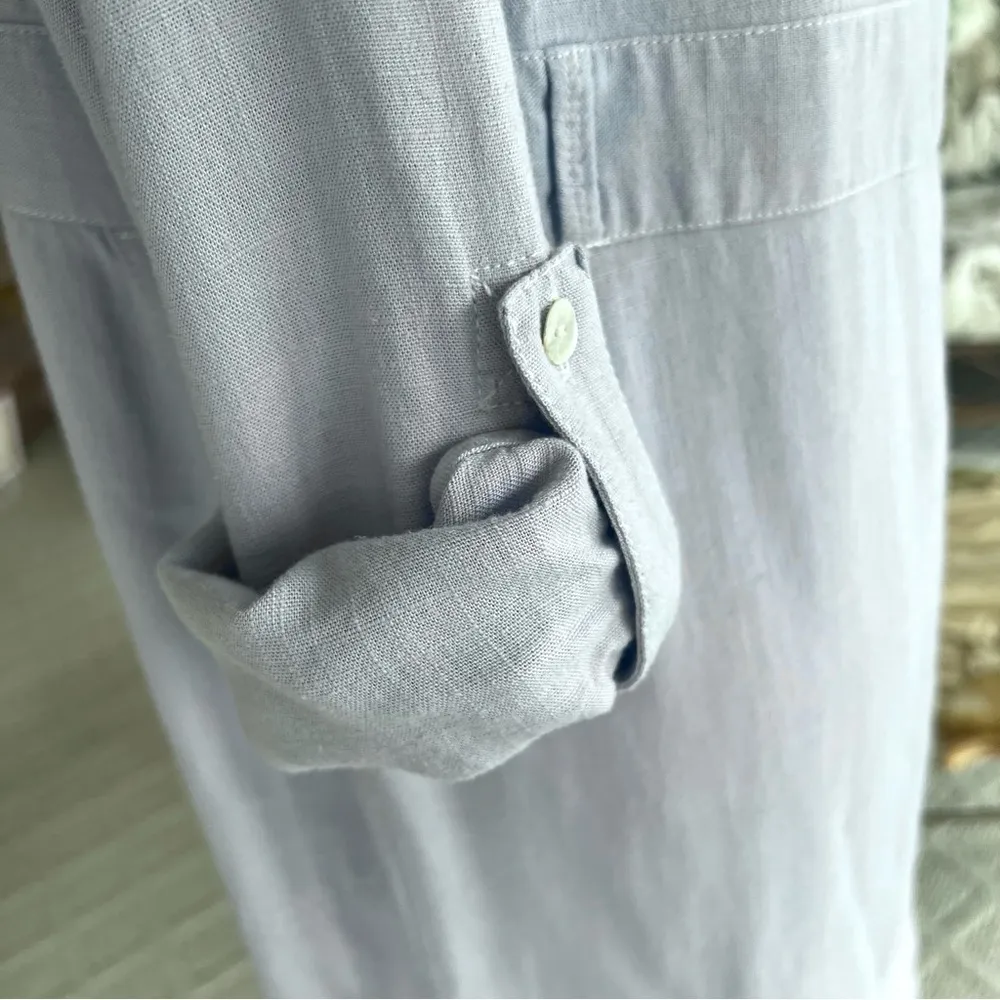 J. Jill Dress Lagenlook Linen Blend Shift Blue XS Casual Vacation Brunch Office - Image 8