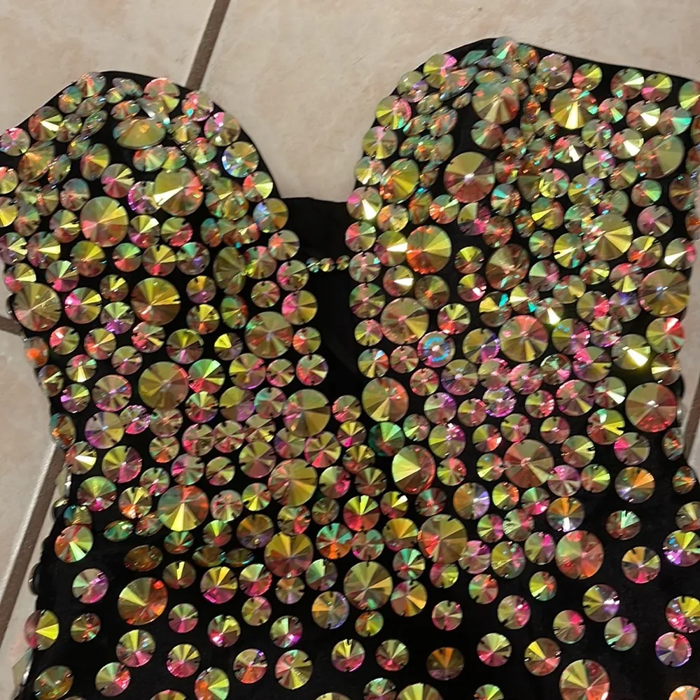 Jovani Strapless Rhinestone Mini Dress - Image 2