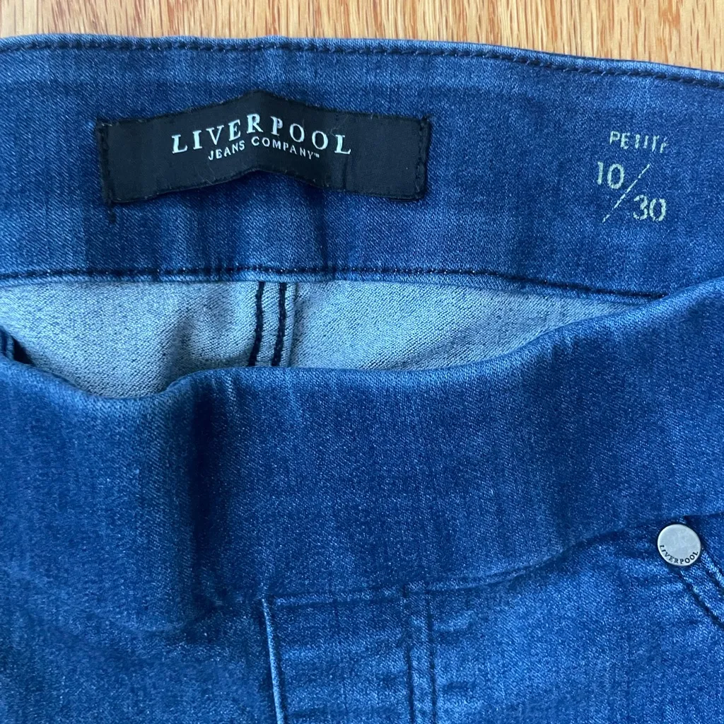 Liverpool Petite Cropped Pull On Jeans Blue Size 10P - Image 2
