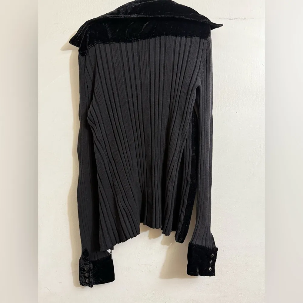 Y2K Cabi Black Ribbed‎ Women's Sweater Top Size Small - Image 3