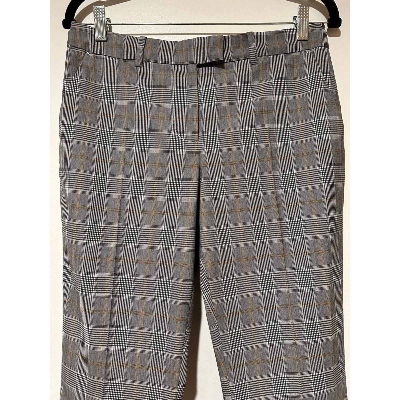 Robert Rodriguez Plaid Crop Flare-Hem Tailored Trousers Size 4 Mid Rise Dressy - Image 5