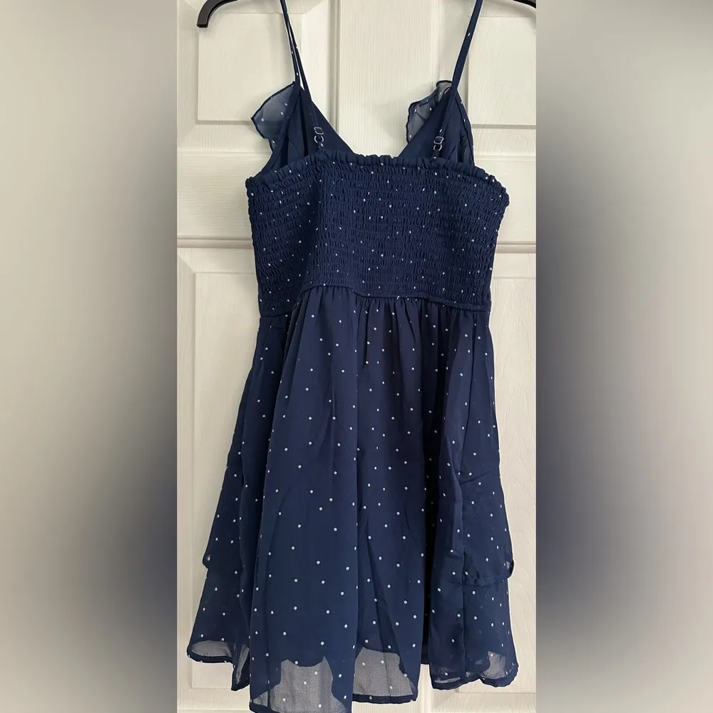 Navy Blue White Polka Dot Romper Size S - Image 7