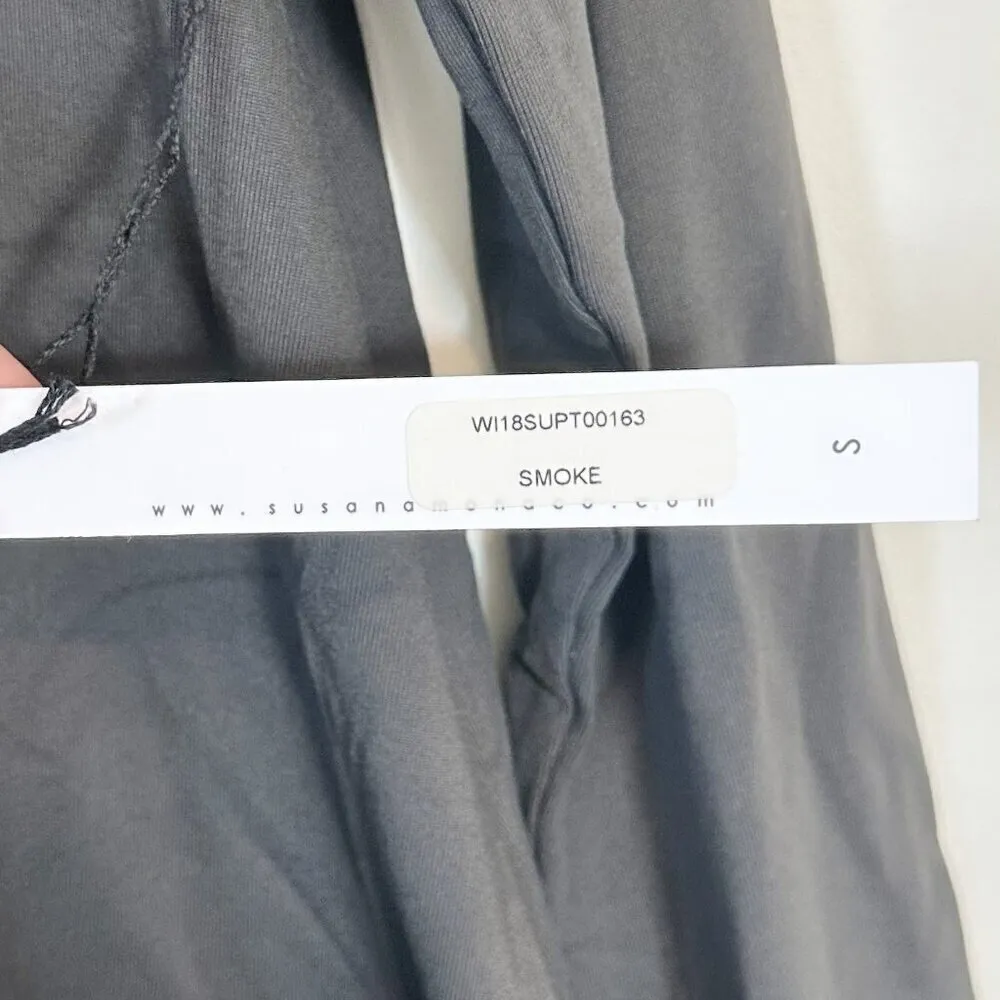 NWT Susana Monaco Gray Mock Neck Essential Long Sleeve Shirt - Small - Image 3