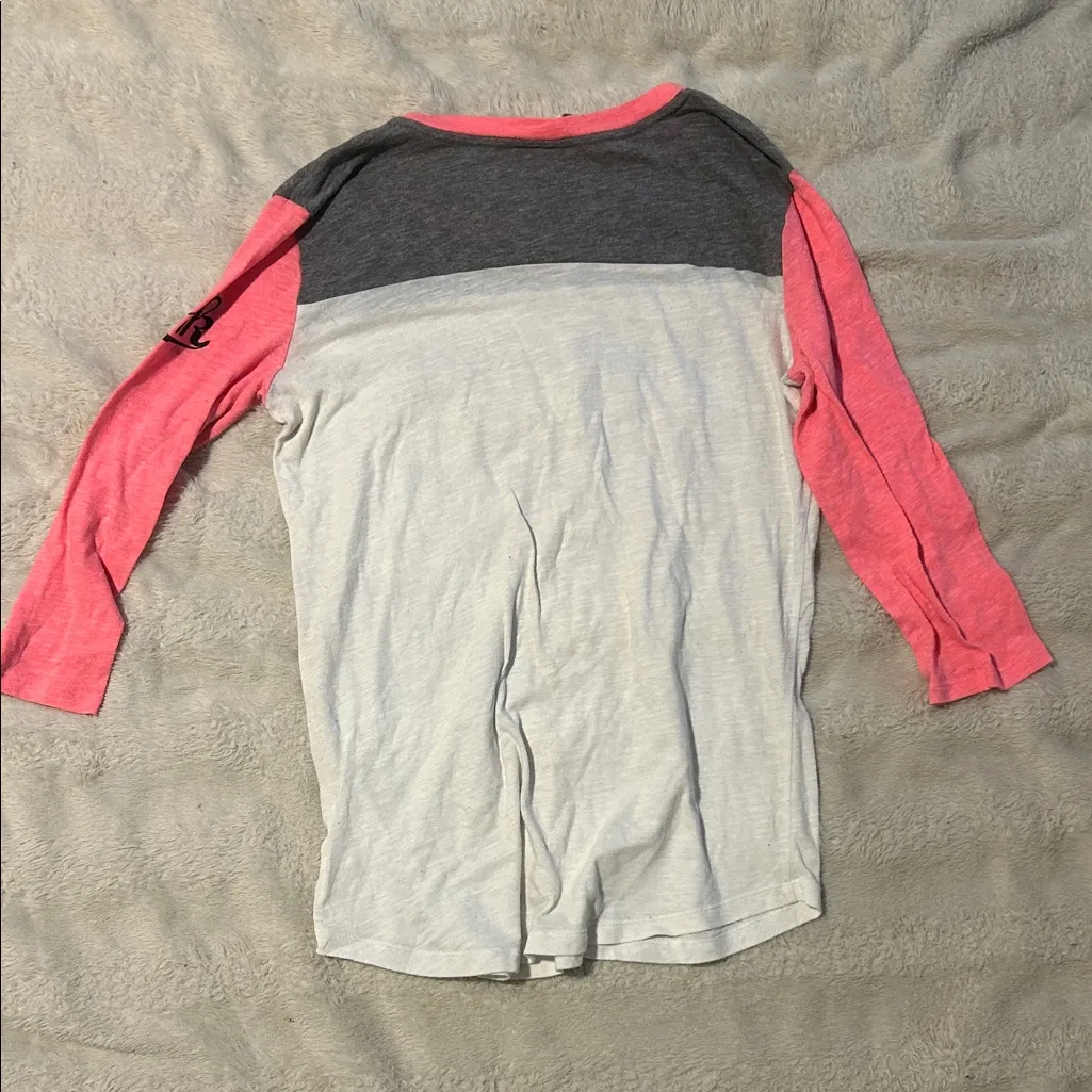 PINK Victoria's Secret Sequin Logo Long Sleeve Tee - Image 3