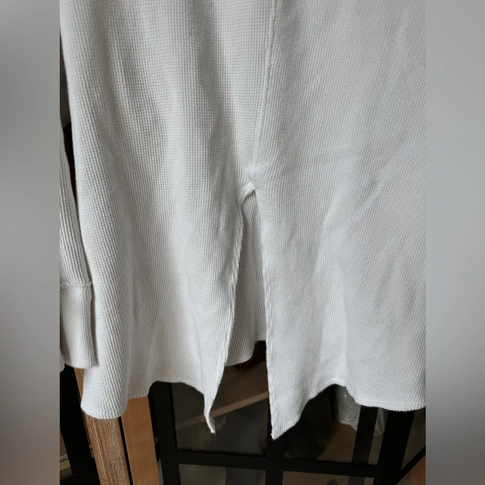 Free People waffle knit oversized top tunic sweater textured loose thermal boat - Image 3