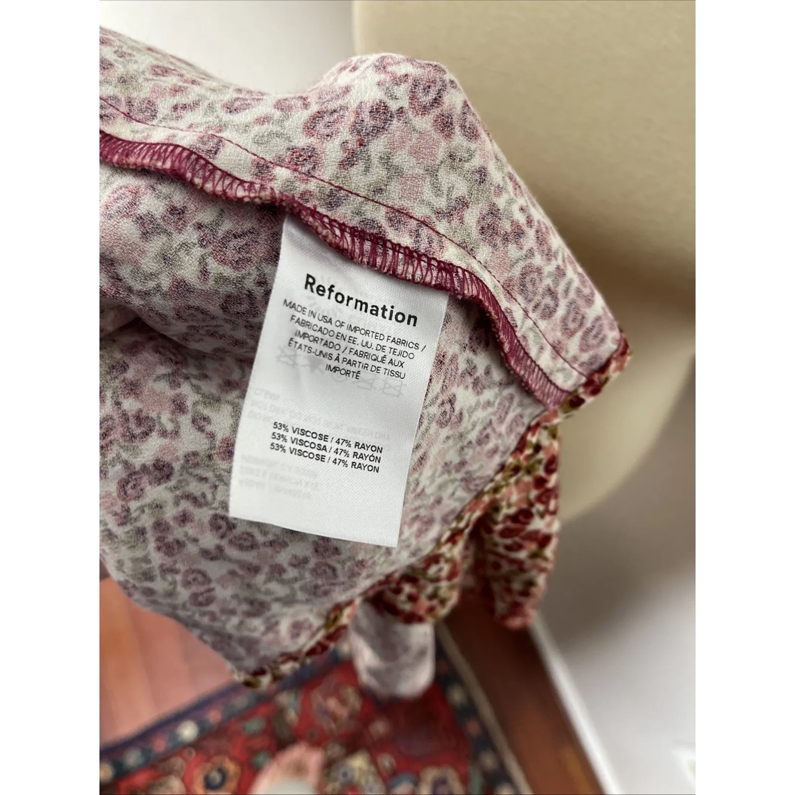 Reformation Baxley Dress‎ in Red Floral Sz 12 - Image 10