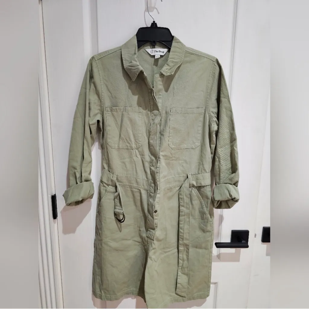 The Drop Green Denim Romper Trendy - Image 3