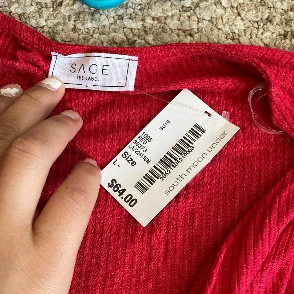 Nwt sage the label red blouse large - Image 4